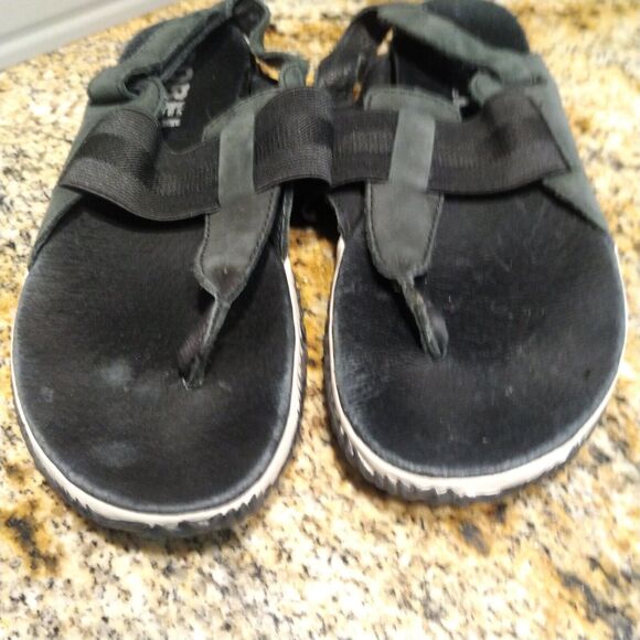 Sorel Out N About Plus Sandals Leather Thong Slingback Black Women's Sz 7.5 - Picture 9 of 12